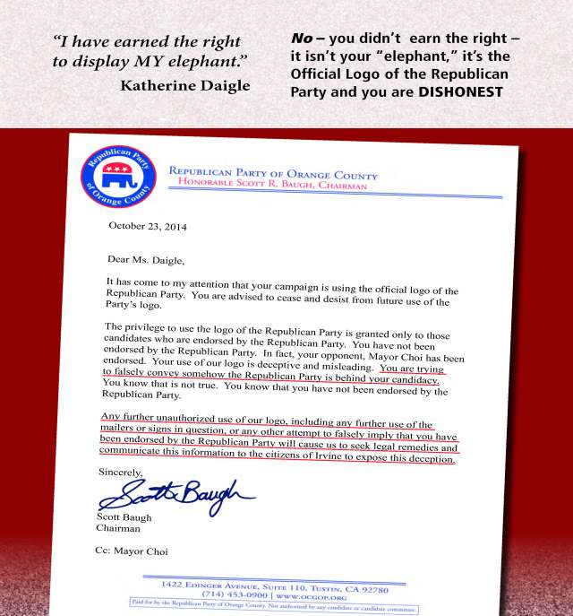 OCGOP Mailer Re Daigle Letter (Back)