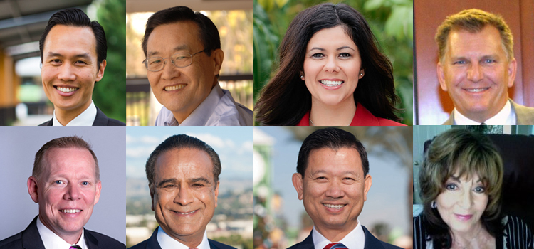 (Top l-r): Bao Nguyen, Steven Choi, Michele Martinez, Mike Munzing (Bottom l-r): Bob Peterson, Harry Sidhu, Andrew Do, Roberta Turbow