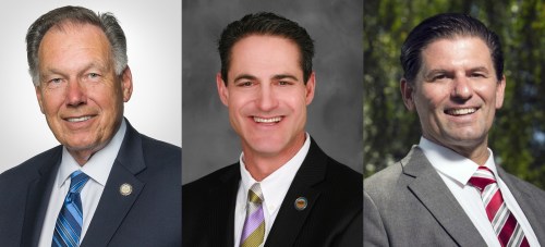 District Attorney Tony Rackauckas (R-San Clemente), Supervisor Todd Spitzer (R-Orange), and former Mayor Brett Murdock (D-Brea)