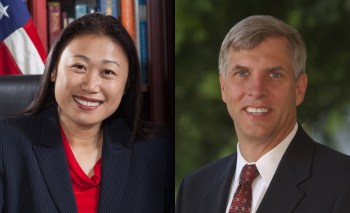 Senator Janet Nguyen (R-Garden Grove) and former Assemblyman Tom Umberg (D-Villa Park)